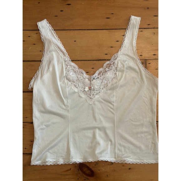 Ashley Taylor Other - vintage coquette fairy slip top with lace and pink flower detail